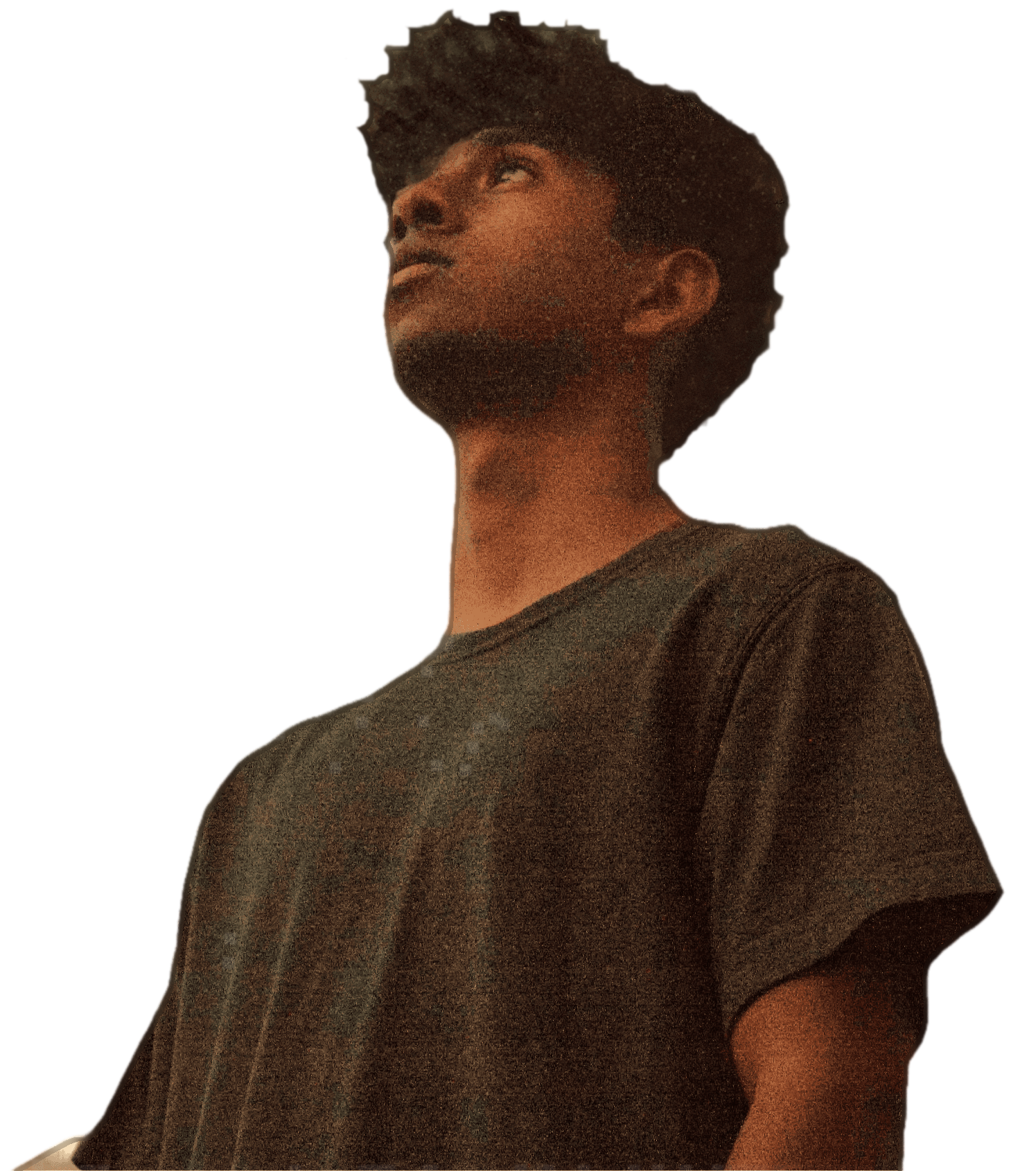 Portrait of Neshanth Anand looking up